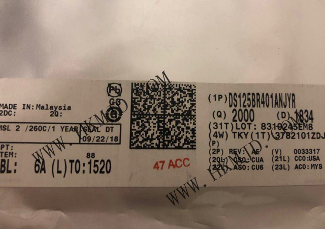 接口緩沖器，轉(zhuǎn)接驅(qū)動器 DS125BR401ANJYR 4 通道 12Gbps 54-WQFN