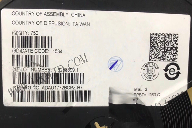 ADAU1772BCPZ 一款具有四個輸入和兩個輸出的編解碼器，內(nèi)置數(shù)字處理引擎