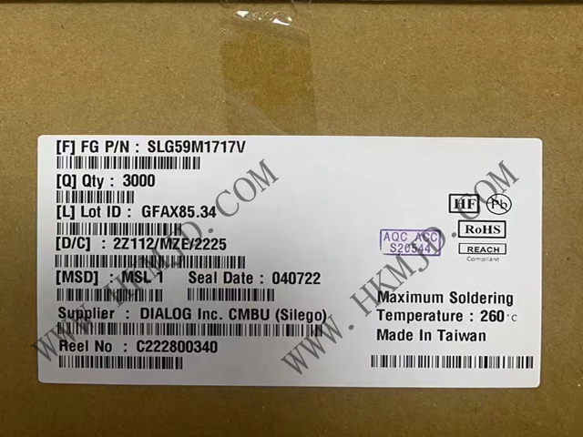 全新SLG59M1717V 高性能 4 mΩ、5 A 單通道 nFET 負(fù)載開(kāi)關(guān)