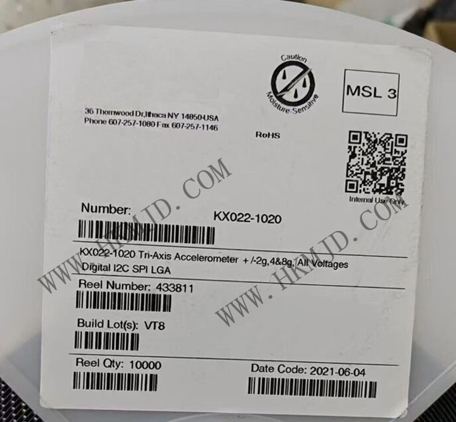 運(yùn)動(dòng)傳感器_KX022-1020_加速計(jì) X，Y，Z 軸 ±2g，4g，8g 0.39Hz ~ 800Hz 12-LGA