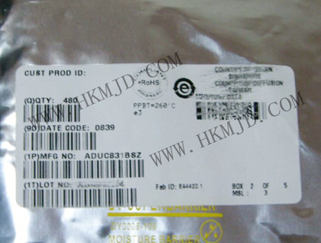 ADUC831BSZ：具有嵌入式62 KB閃存MCU的MicroConverter?、12位ADC和DAC