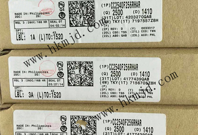 配備256kB 閃存，8kB SRAM【CC2540F256RHAR】——帶 USB 的低功耗 Bluetooth?無線MCU